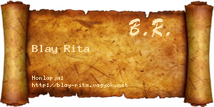 Blay Rita névjegykártya